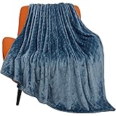 TOONOW Fleece Blanket Super Soft Plush Throw Blanket Twin Size 60" x 80", Cozy Fuzzy Bed Blankets Geometric Pattern Comfy Microfiber Flannel Blankets for Couch, Bed, Sofa, Navy Blue