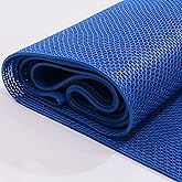 WLWLEO Drainage Non Slip Mats 3'x16.4' Heavy Duty Commercial Floor Mat Mesh Hollow Door Mat Roll for Swimming Pool Bathroom Kitchen Garage Indoor Outdoor Wet Area,Blue,0.9×5M/3×16.4FT