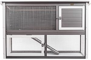 New Age Pet ECOFLEX® Columbia Easy to Clean Rabbit Hutch in Grey