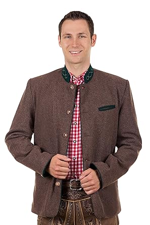 Klassischer Trachtenjanker Trachten Jacke Alfons Rehbraun grün Gr. S-3XL