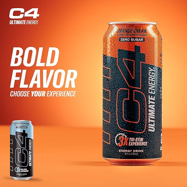 C4 ULTIMATE SUGAR FREE ENERGY DRINK 16OZ (PACK OF 12) | ARCTIC SNOW CONE