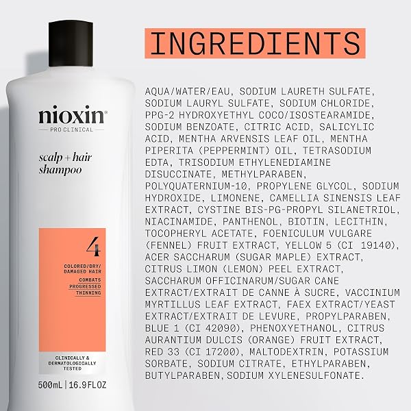 NIOXIN SYSTEM 4 | SCALP CARE | THICKENING SHAMPOO | COLORED DAMAGED HAIR