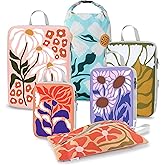 Gonex Compression Packing Cubes, 6pcs Expandable Storage Travel Luggage Bags Organizers with Shoe Bag Laundry Bag, Travel Cubes for Suitcase Carry On (Flowers)