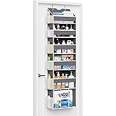 NMEO Over The Door Organizer, Hanging 6-Shelf Storage Organizer with 50lb Heavy Duty Perfect for Bathroom Closet Nursery Bedroom (Grey,1 Pack)