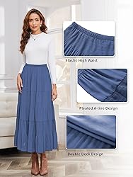 NASHALYLY Women's Chiffon Elastic High Waist