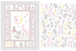 Baby Panel Fabric & Coordinating Fabric Baby Animal Wee one