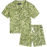 Volcom Toddler Boys' Terry Short Set - 2 Piece Short Sleeve French Terry Button Down Shirt and Matching Shorts (Sizes: 2T-7)