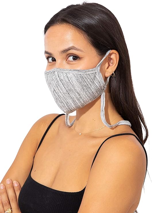 Adjustable Ear Loops Pack of 3 Soft Fabric Face Masks with Convenient Neck Strap and Air Filter