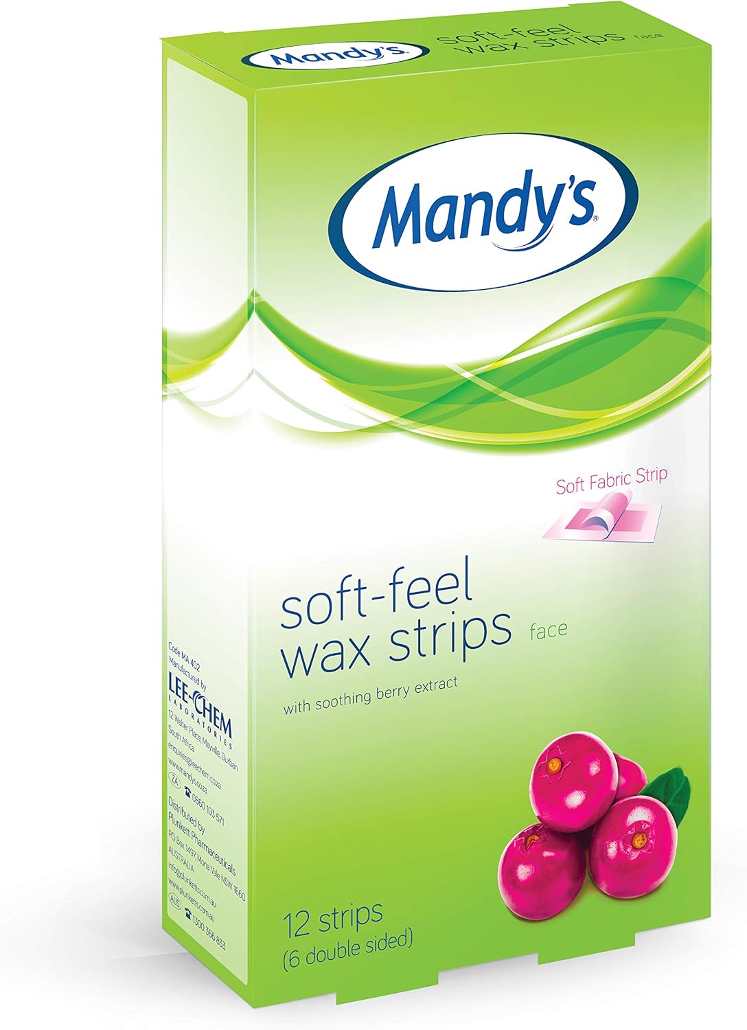 Mandy’s Soft Feel Wax Strips for Face - Hair Removal Facial Waxing Strips - 6 Double Sided Fabric Strips, 1 count (Pack of 12)