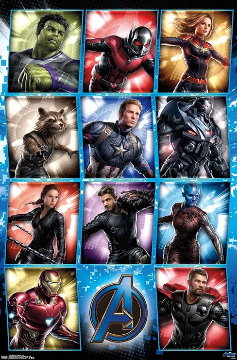 pics All Marvel Characters Poster trends international marvel cinematic universe avengers endgame grid wall poster 22 375 x 34 unframed version