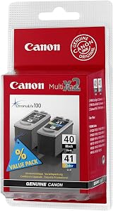 Canon PG40 Black CL41 Colour Ink Cartridge Set for PIXMA Printers view 2