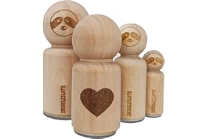 SNIGGLE SLOTH Heart Solid Rubber Stamp for Stamping Crafting Planners - 1/2 Inch Mini