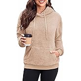 Neineiwu Womens Casual Sherpa Hoodies Fleece Sweatshirts Fuzzy Pullover Fluffy Outerwear with Pockets