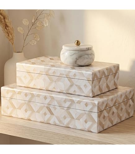 Amazon.com: Deco 79 Mother of Pearl Shell Handmade Decorative Box