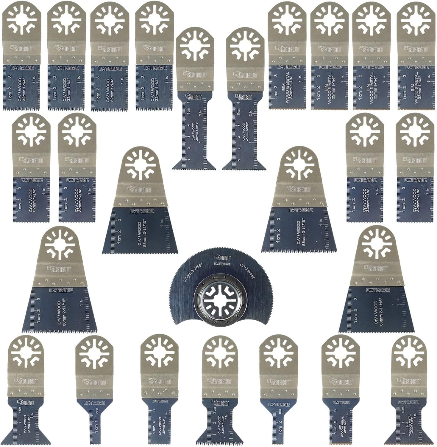 26 x SabreCut BB_PRK26 Mix Blades Case Set Compatible with Bosch Fein (Non-StarLock) Makita Milwaukee Einhell Ergotools Hitachi Parkside Ryobi Worx Workzone Multitool Multi Tool Accessories - Image 3