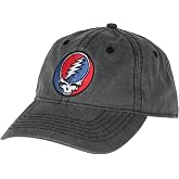 Bioworld Grateful Dead Embroidered Steal Your Face Logo Adjustable Strap Slide Adult Dad Hat Cap OSFM Grey