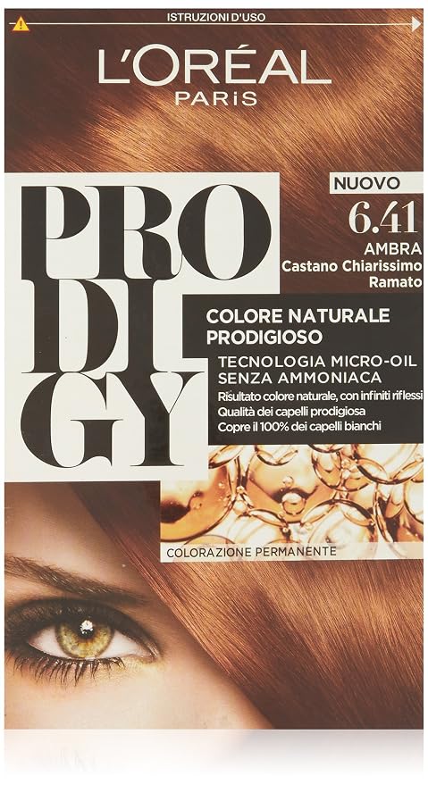 Loréal Paris Colorazione Permanente Per Capelli Prodigy 641 Ramato Ambra Castano Chiarissimo