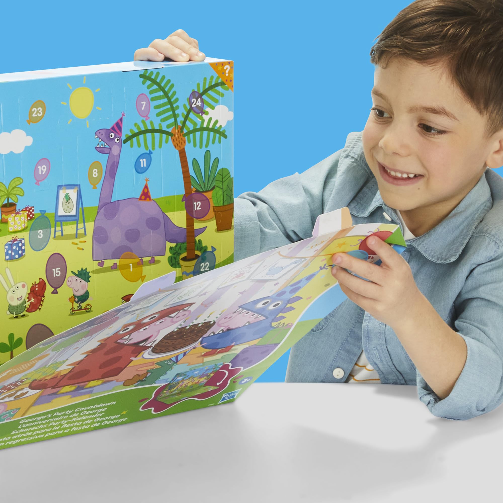 PEPPA PIG George's Party Advent Calendar with 24 Surprise Toys and Stickers Including 5 Figures, Preschool Toys for Girls and Boys 3 and Up (Amazon Exclusive)