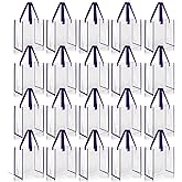 Paterr 20 Pack Plastic Clear Tote Bags 10 x 10 x 4 Inch Stadium Approved Gift Bag with Handles for Women Sports Work Travel