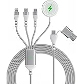 100W 4 in 1 Samsung Galaxy Magnetic Multi Charger for Samsung Galaxy Watch 6/5/4/3, Galaxy S23/S22, Android iPhone 16 15 14 13 10FT Fast Charging Cable with Data Transfer