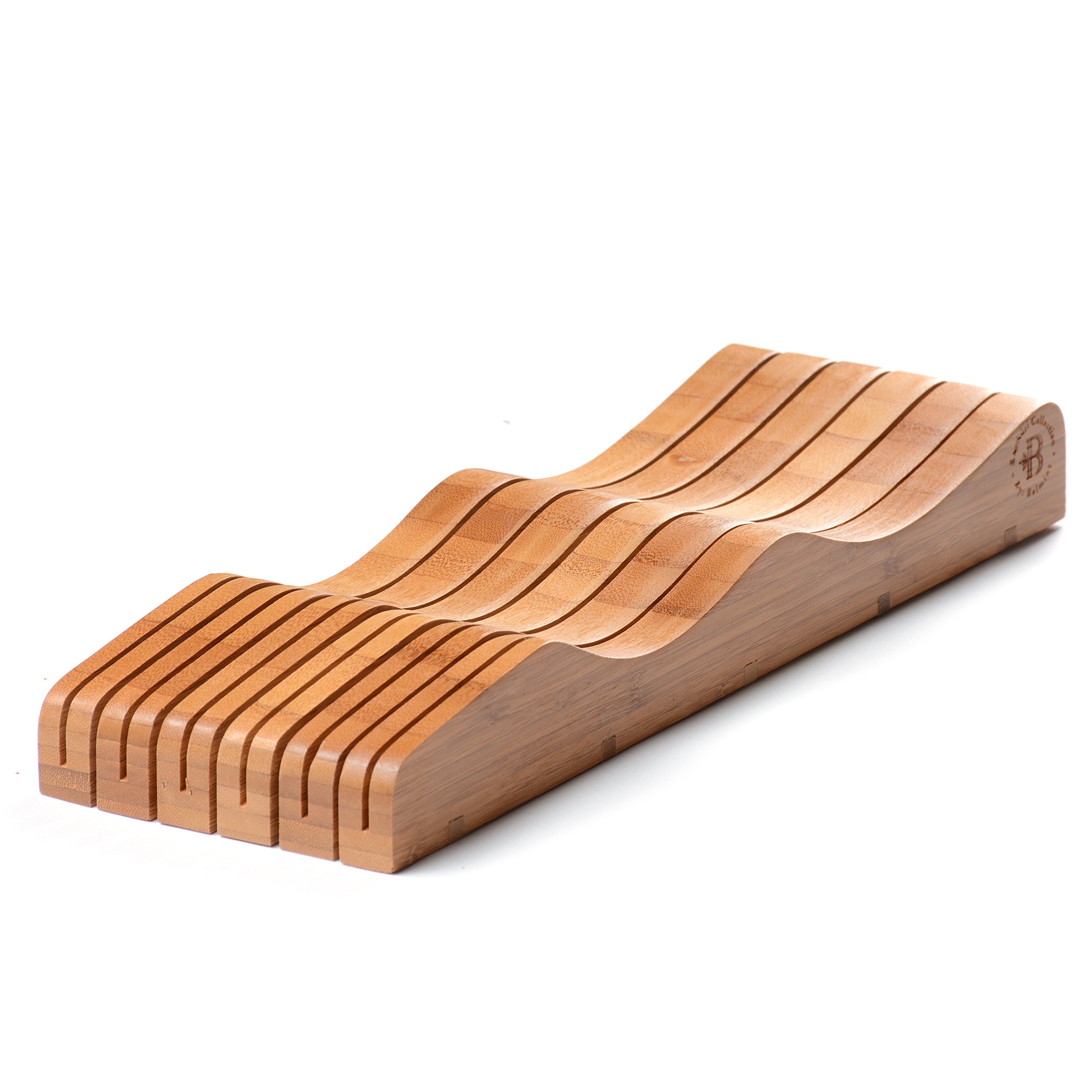 Bamboo In Drawer Knife Organizer Wooden Knife Block Without Knives