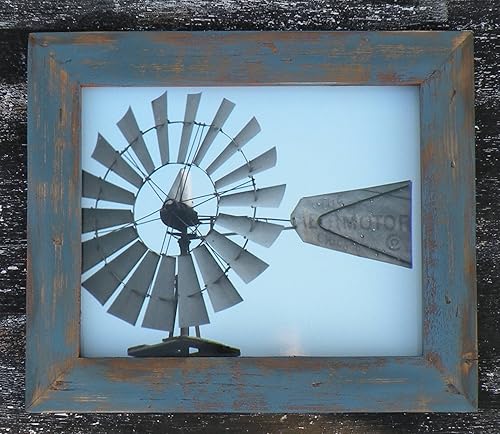 Amazon Com Rustic Blue Country Wood Picture Frame Distressed