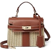 Kurava Straw Beach Bags for Women, Crossbody Shoulder Handbags Woven Bag for Summer Holiday