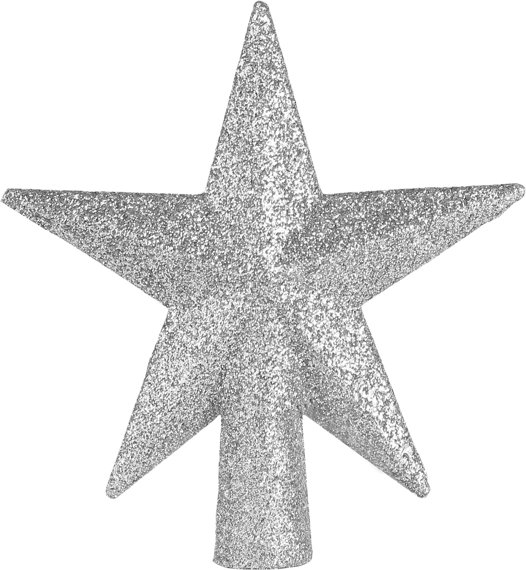 Ornativity Glitter Star Tree Topper - Christmas Mini Silver Decorative Holiday Bethlehem Star Ornament