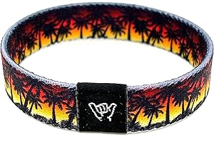 Hang Loose Bands Surfer Beach Bracelet for Men, Women & Teens - Comfy Summer Bracelets - Boho Reversible Wristband - Adjustable Festival Accessories & Friendship Jewelry Bracelet