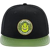 Shrek Baseball Cap, Adult Snapback Hat with Flat Brim, Black, One Size