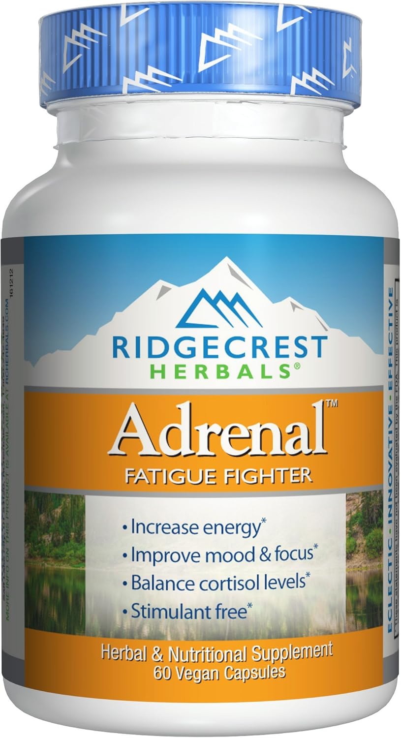 RidgeCrest Herbals Adrenal Fatigue Fighter, Adaptogen Stress Support, 60 Vegetarian Capsules: Health & Personal Care