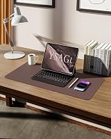 YSAGi Leather Desk Mat Large 60x35 cm Non-Slip Waterproof Chocolate view 5