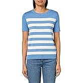 Nautica Women's Crew Neck Stripe Short Sleeve Sweater