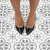 FloorPops FP2953 Remy Peel & Stick Floor Tiles Grey Gothic Style 12" x 12" 10pk view 5