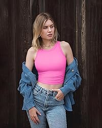 OQQ Women's 2 Piece Tank Tops Crew Neck Sleeveless