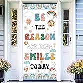 Boho Rainbow Classroom Door Cover Decoration Set Welcome Banner Wall Door Colorful Classroom Decorations for Kindergarten Preschool Elementary Middle School(Be The Reason Someone Smile Today)