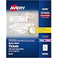 Avery Matte White Printable Tickets with Tear-Away Stubs, 1-3/4 x 5-1/2 ...