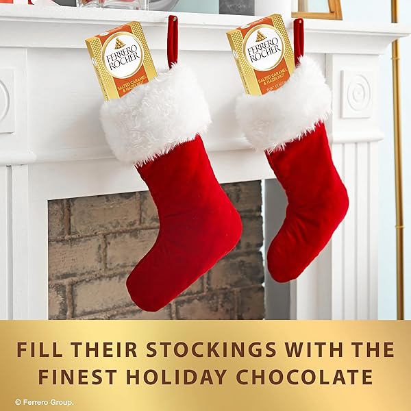 FERRERO ROCHER PREMIUM DARK CHOCOLATE HAZELNUT AND CRUNCHY SALTED CARAMEL BAR, CHOCOLATE GIFT, 8 PACK, ​3.1 OZ EACH