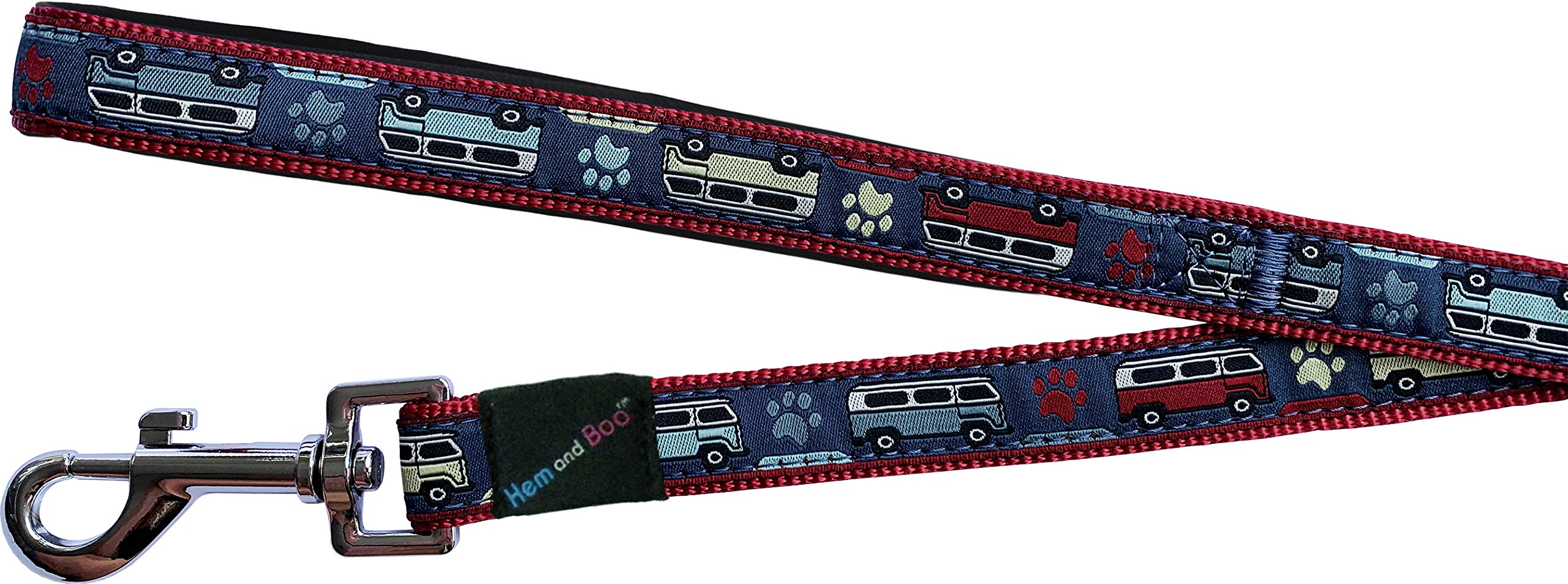 Hem and Boo Camper Van Classic Dog Lead, Blue, Large