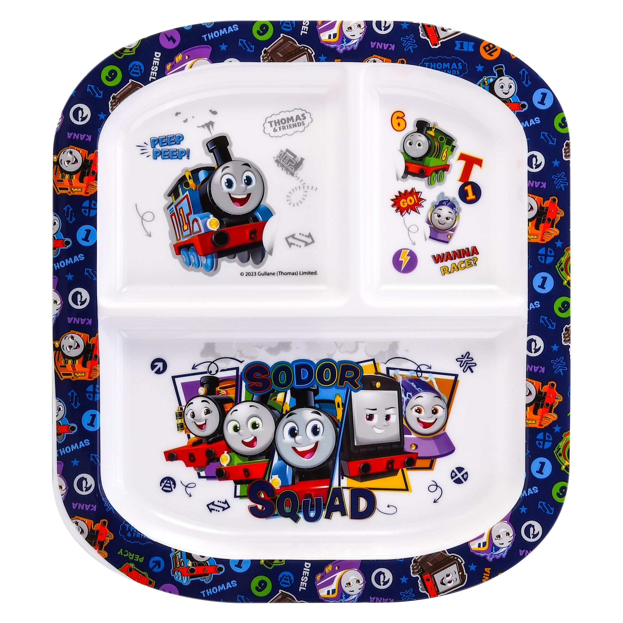 Zawadi Global Thomas & Friends 3 Section Reusable Childrens Kids Toddlers Divided Breakfast Lunch Dinner Plate