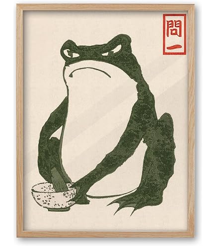 Amazon.com: Vintage Angry Frog - Japanese Art by Matsumoto Hoji