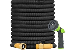 50 FT Expandable Garden Hose – Flexible & Durable Retractable Water Hose for Home Gardens, Car Washing & Yard Use, No Kink, 8