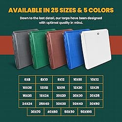 Large Waterproof Tarp - Heavy Duty 5 Mil Thick Poly