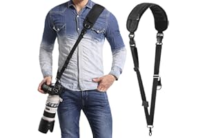 waka Camera Neck Strap Quick Release Safety Tether, Comfortable Durable Shoulder Sling Camera Strap, Black