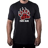 Papa Bear Shirt with Buffalo Plaid Claw, Men's T-Shirts, Cool Shirts for Dad