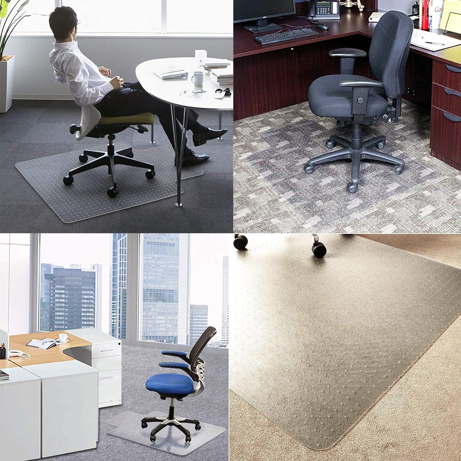 Kerrogee Office Chair Mat for Carpets, 36"×48", Thick Hard and Heavy Duty Premium PVC Quality Floor Mats with Studs, Protect Both Rolling Chair Foot ＆ Carpet, 2.5 MM: Kitchen & Dining