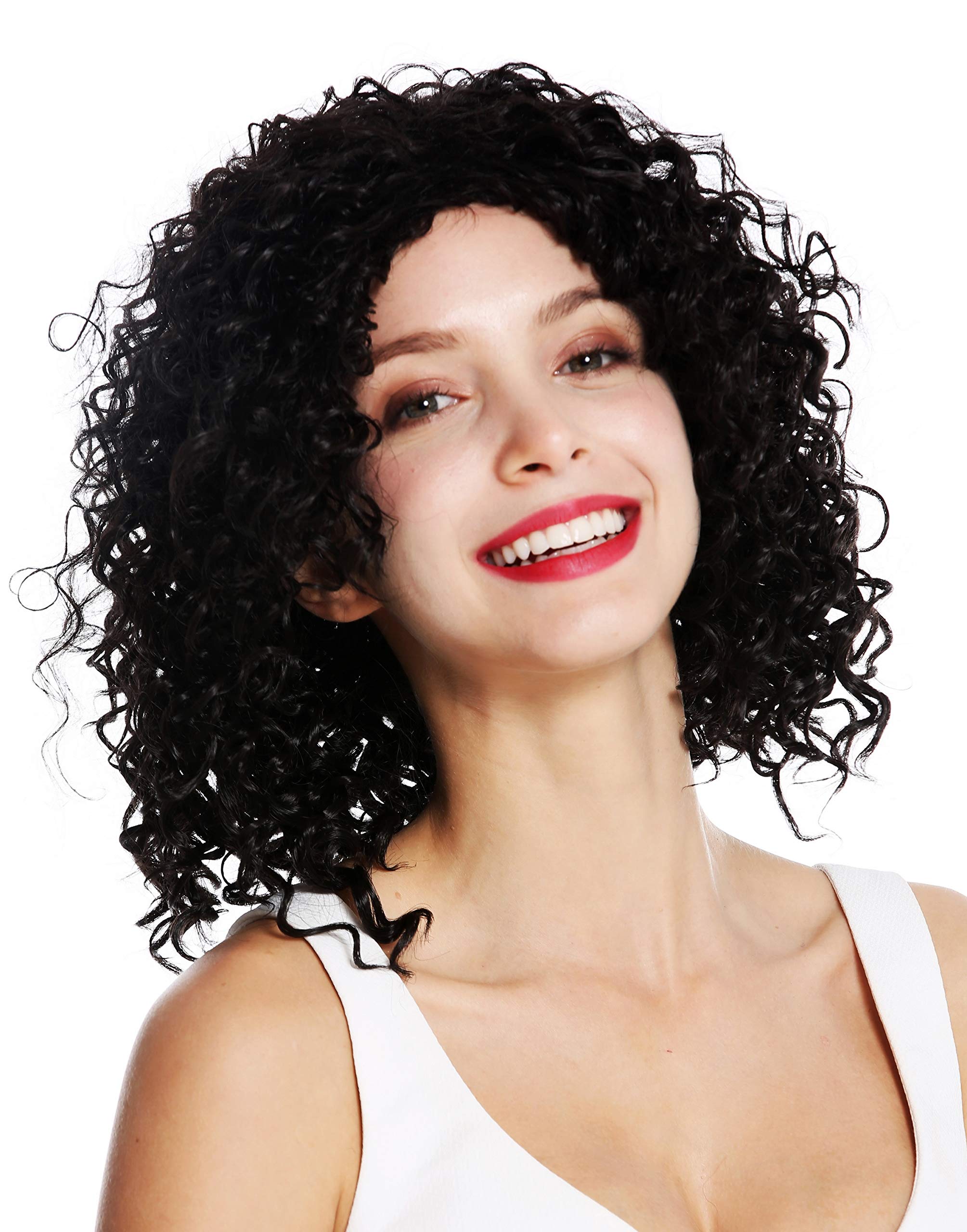 WIG ME UP - ZM-1839-4 women's quality wig shoulder length voluminous very frizzy wild curly afro curls middle parting dark brown