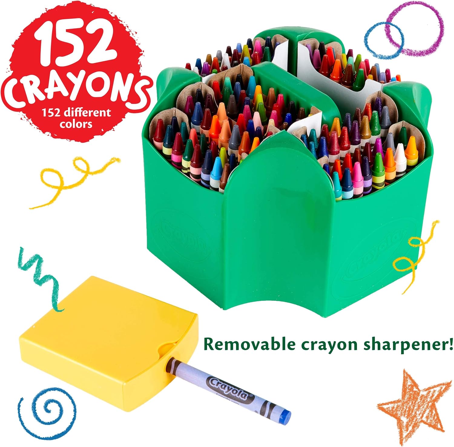Crayola Ultimate Crayon Collection Coloring Set, Kids Indoor Activities At Home, Gift Age 3 plus - 152 Count: Toys & Games