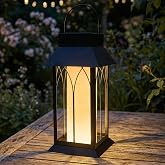 Large Solar Lantern Outdoor Waterproof Hanging, Solar Table Light | Black Heavy Duty Metal Solar Powered Hanging or Table Lamp for Patio, Garden, Yard, Porch - Decorative Warm White Lights