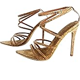 Cape Robbin Women's Strappy Pointy Open Toe Ankle Strap Stiletto Sandal-Ada